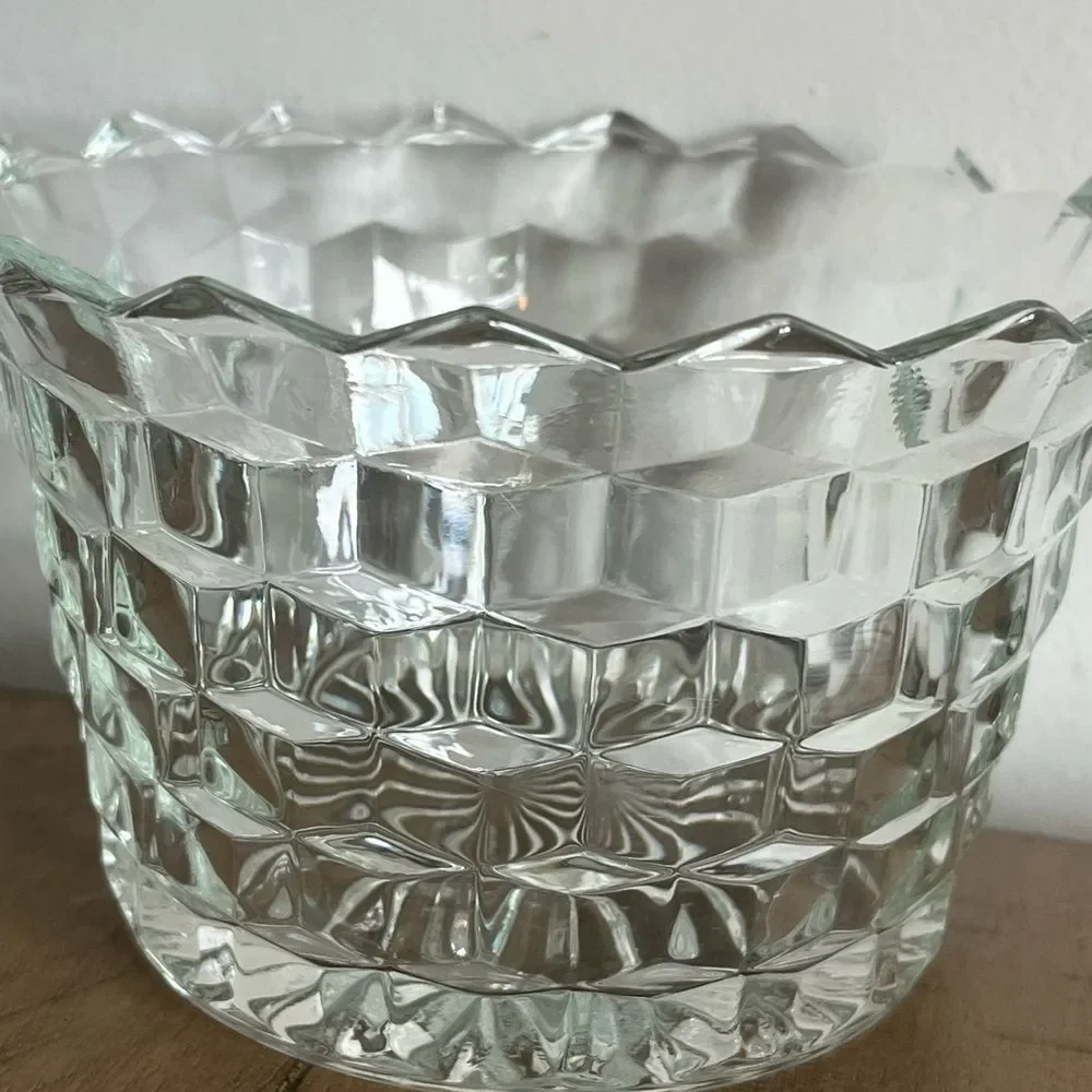 Vintage Fostoria American Cubist Glass Bowl